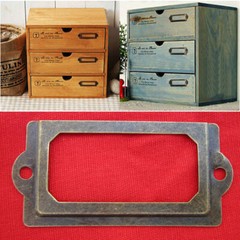 12pcs Metal Label Pull Frame Handle File Name Card Holder Furniture Cabinet Draw