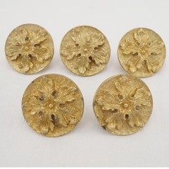 Lot of 5 Vintage Sherle Wagner Knobs | Flower Design, Pulls, See Description