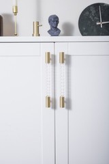 Brass Acrylic Twist Wardrobe Door Knob Cupboard Drawer Pull Long Cabinet Handle