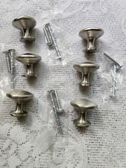 Homdily Brushed Nickel Round Sliver Cabinet Pulls. Pack Of 6 With Screws..