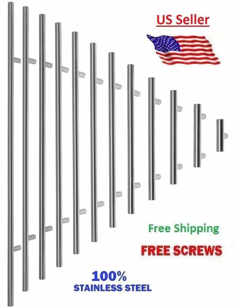Stainless Steel Kitchen Cabinet Handles T Bar Pull 2″ ~ 18” Diameter ½” (12mm)