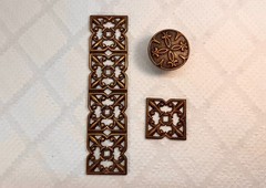 National Lock 1970 bronze fleur de lis cabinet hardware