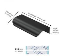 12 Pack 4″ Black Adhesive Finger Pulls for Cabinets