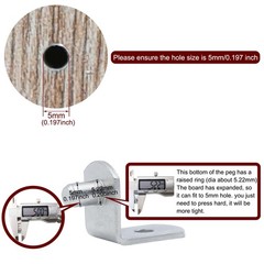 Shelf Support Pegs, 50 Pcs Pegs with Hole, 5mm 50 pcs L-Shaped, Silver