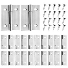 20 Pcs 2″ Stainless Steel Butt Hinges with 120 Screws, Silver Furniture Door Hin