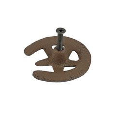 6 Horseshoe Star Drawer Pull Knob Handle Cast Iron Antique Style 2″ w/ Screws