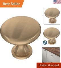 1-3/16 Inch Round Cabinet Knobs – 10-Pack in Luxurious Champagne Bronze Finish