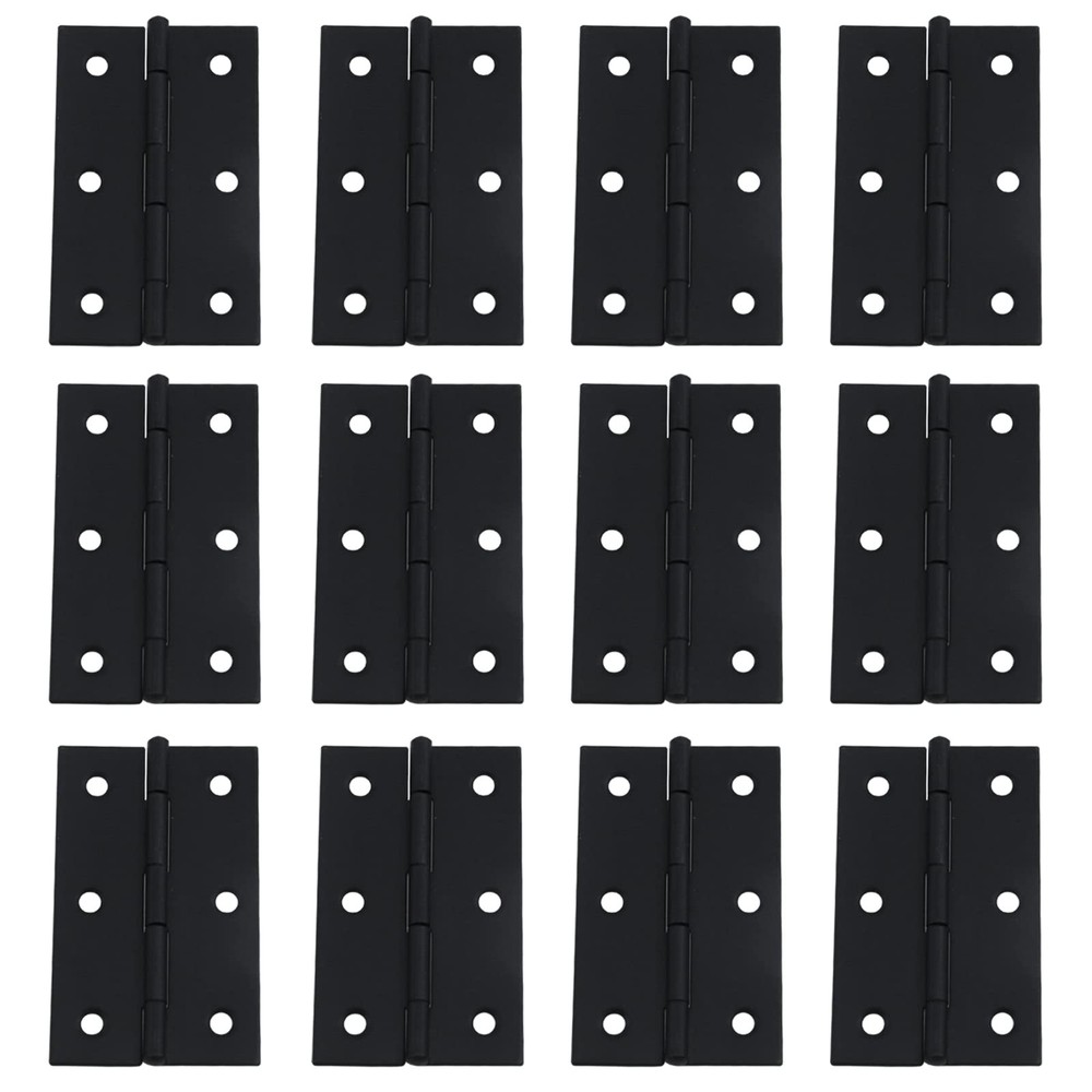Antrader Folding Hinges, Retro Flat Black Hinges Cabinet Furniture Repair Hardwa