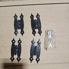 4 Pack 3.5 Inch Black Hammered Hinges Cold Rolled Steel Cabinet Flat Primitive