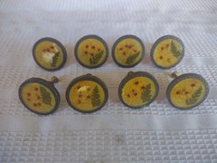 Set 8 Vintage Antigue Floral Brass Drawer Knobs Cabinet Pulls –