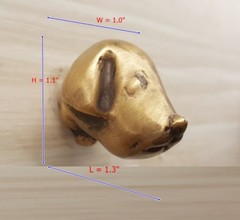 Brass Drawer Cabinet DOG Figurine Handle Knob Pulls Cupboard Vintage Home Decor
