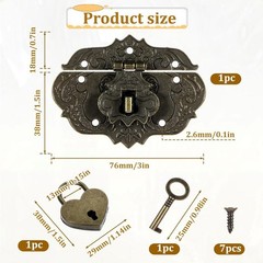 Padlock Zinc Alloy for Furniture and Jewellery Boxes with Screws