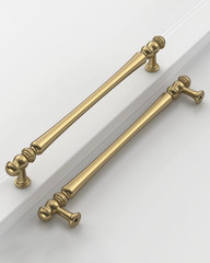 10 Pack 7.5″(192Mm) Hole Center Brushed Brass Cabinet Pulls, Brass Kitchen Cabin