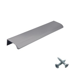 Chrome Kitchen Cabinet Door Handles Cupboard Drawer Concealed Finger Edge Pull