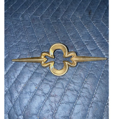 Traditional Antique Finish Gold Metal Cabinet Handle Pull, 4.5″ C-C, 13″, 1 Pack