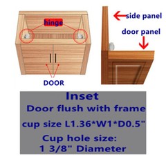 2PK 105 degree Soft Closing European Inset (door flush wih frame)Concealed Hinge