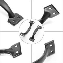 8Pcs 5 1/2 Inch Matte Black Cabinet Handles Metal Gate Handles Rustic Drawer