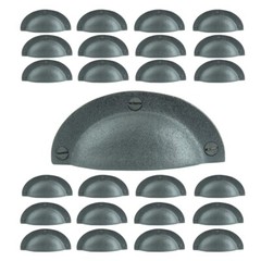 Cabinet Drawer Bin Pull Black Iron Cup 4″ W x 1 3/4″ H Pack of 25