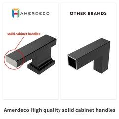 10 Pack Matte Black Cabinet Hardware – 3-3/4 Inch(96mm) Hole Center Drawer Pu…