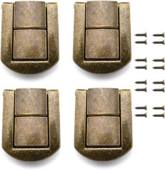 4-Pack Zinc Alloy Spring Toggle Latch Antique Bronze Rectangle Mini Hasp Clasp w