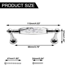2 Pcs 3.75″/96mm Center to Center Crystal Dresser Drawer Handles, Glass Cabin…