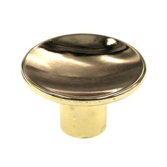 Vintage Ajax Polished Brass Mid Century 1 1/2″ Concave Cabinet Jewelry Knob 417