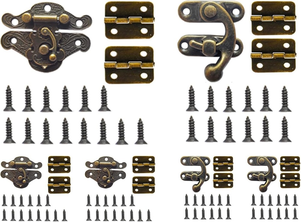 EAEDMY Jewelry Box Hinges Latches Bronze 18Set