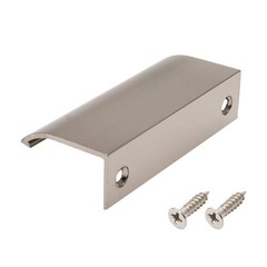 30 PCS Nickel Curved Edge Finger Tab Pull Handles 2.52 Inch Hole Spacing