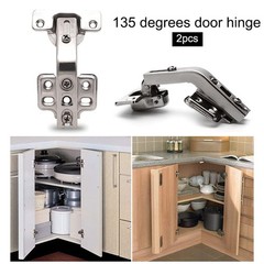 135-Degree Lazy Susan Hinge, 2 Pieces LxWxH 1.97 x 1.06 x 2.4 inches, White