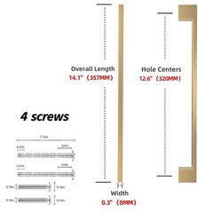 GIYURO 10 Pack 320mm Champagne Bronze Cabinet Pulls