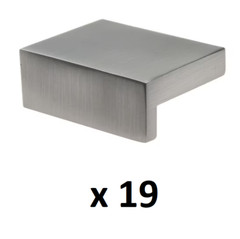 *19* GlideRite 1-1/2 in. Satin Nickel Rectangular Cabinet Finger Pull Knobs