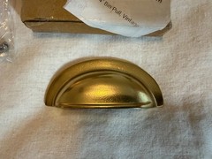 Pottery Barn Sansome 4″ Bin Pull in Vintage Brass – NIB w/Hardware Retail $25