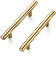 6-inch Brushed Brass Cabinet Pulls 20 Pack 3.75 inch Hole Center Steel