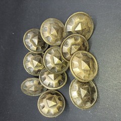 11 Mid Century antique brass bronze star flower Drawer cabinet Pulls hammered