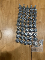 Lot of 50 Cabinet Drawer Knobs Brushed Nickel Silver USED