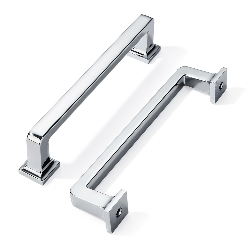 Polished Chrome Straight Bar Cabinet Drawer Pull Handles 5 Inch 128mm 10 PCS