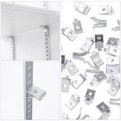 40 PCS Metal Adjustable Pilaster Shelf Support Clip Brackets For Shelving