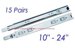 15 Pairs 10″ 12″ 14″ 24″ Full Ext 100-lb Ball Bearing Drawer Slides Slider SL02