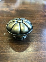 Qty 6 Hafele Antique Brass Color Cabinet Knob Zinc 1-3/8″ 121.07.103