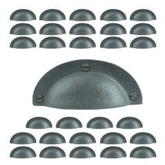Cabinet Drawer Bin Pull Black Iron Cup 4″ W x 1 3/4″ H Pack of 30