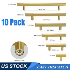 10Pack Kitchen Cabinet Pulls Handles Stainless Steel Square Drawer T Bar Handles