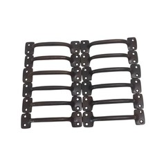 Lot 12 – 4″ Satin Black Barn Door Window Pulls Utility Cabinet Handles 4 Screw