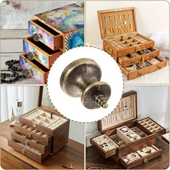 10pcs Mini Drawer Knobs Antique Self Tapping Cabinet Knobs 0.59″x0.79″ for Cabin