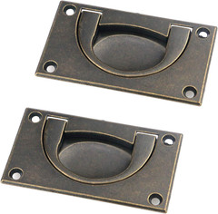 2pc Bronze Flush Pull Handles Recessed Sliding Barn Door Finger Cabinet Grips