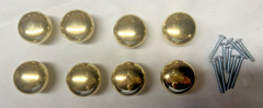 Set of 8 Shiny brass Round Mushroom style Knobs for Drawer/Cabinet w/ screws