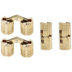 8mm Concealed Furniture Hinges 180 Degree Brass Barrel Hidden Gold 4 PCS