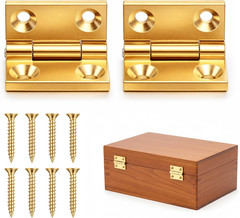 2Pcs Mini Solid Brass Hinges 90 Degree Jewelry Box Hinges with Screws Solid S…