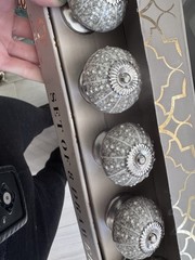 Casa Décor Set of 8 Gray Silver Brushed Ceramic Drawer Pulls Cabinet Hardware