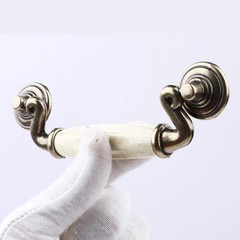 4 Pack 4 1/2″ Drop Handle Ceramic Drawer Pull Antique Bronze Dresser Pull for…