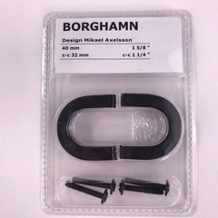 BORGHAMN 1-5/8″ Handle, Black, 2/pack, drawers, cabinets, bath, kitchen *NEW*